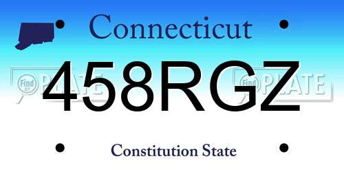 458RGZ Connecticut License Plate