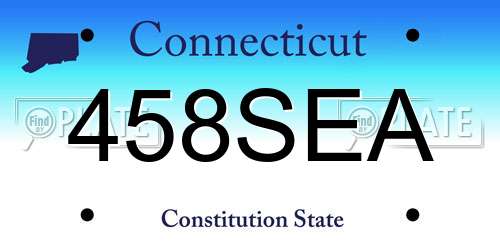 458SEA Connecticut License Plate