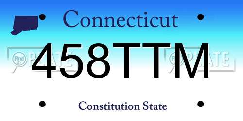 458TTM Connecticut License Plate