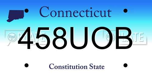 458UOB Connecticut License Plate