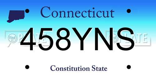 458YNS Connecticut License Plate