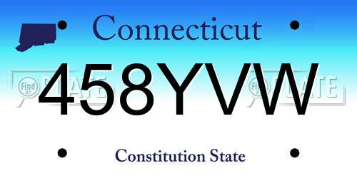 458YVW Connecticut License Plate