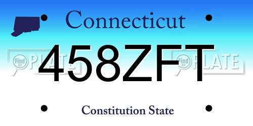458ZFT Connecticut License Plate