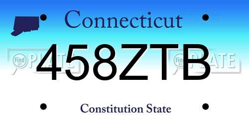 458ZTB Connecticut License Plate