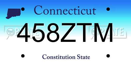458ZTM Connecticut License Plate