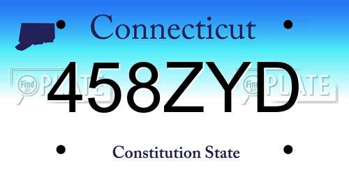 458ZYD Connecticut License Plate