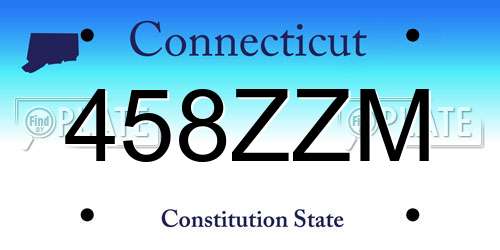 458ZZM Connecticut License Plate