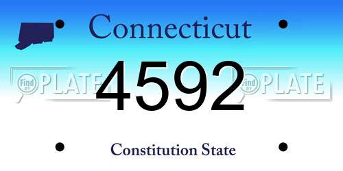 4592 Connecticut License Plate