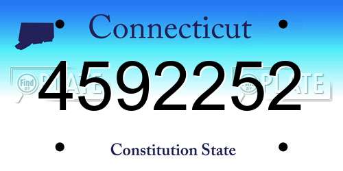 4592252 Connecticut License Plate