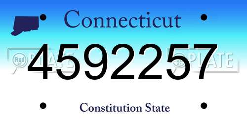 4592257 Connecticut License Plate