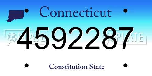 4592287 Connecticut License Plate