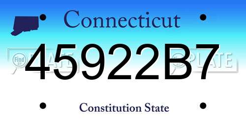 45922B7 Connecticut License Plate