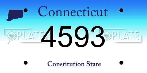 4593 Connecticut License Plate