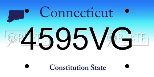 4595VG Connecticut License Plate