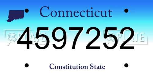 4597252 Connecticut License Plate