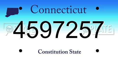 4597257 Connecticut License Plate