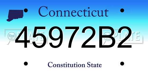 45972B2 Connecticut License Plate