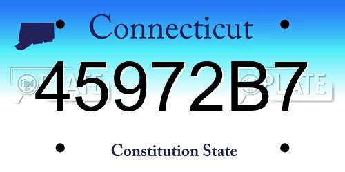 45972B7 Connecticut License Plate