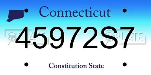 45972S7 Connecticut License Plate
