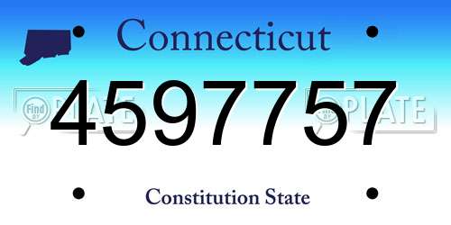 4597757 Connecticut License Plate