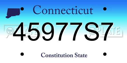 45977S7 Connecticut License Plate