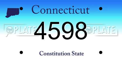 4598 Connecticut License Plate