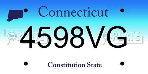 4598VG Connecticut License Plate