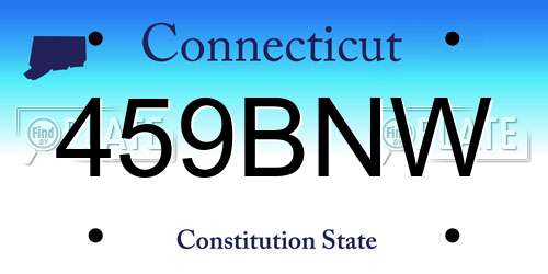 459BNW Connecticut License Plate
