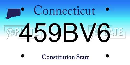 459BV6 Connecticut License Plate