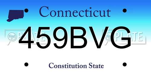 459BVG Connecticut License Plate