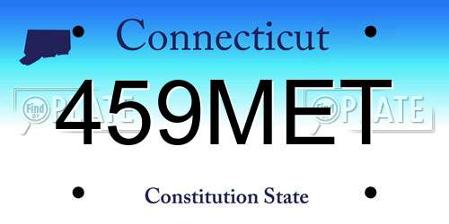 459MET Connecticut License Plate