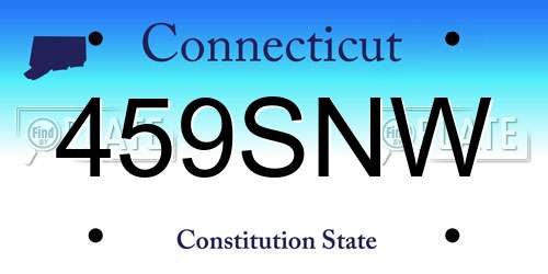 459SNW Connecticut License Plate