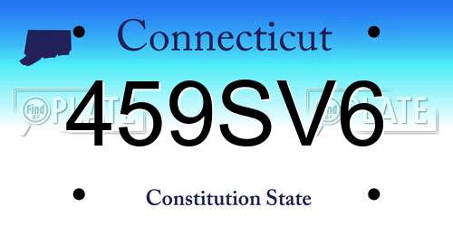 459SV6 Connecticut License Plate