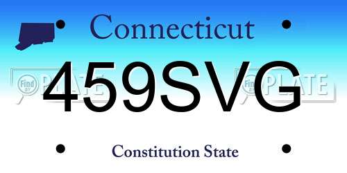 459SVG Connecticut License Plate