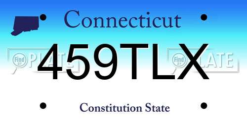 459TLX Connecticut License Plate