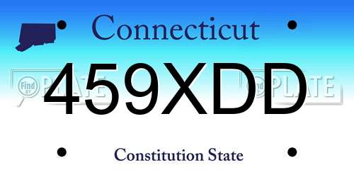 459XDD Connecticut License Plate