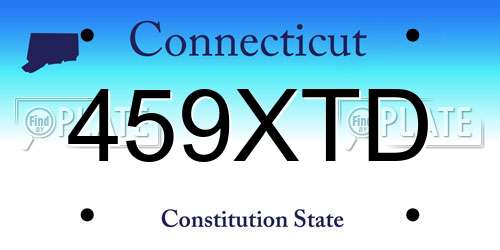459XTD Connecticut License Plate