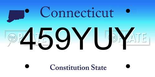 459YUY Connecticut License Plate