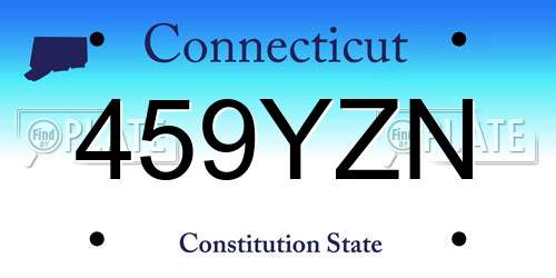 459YZN Connecticut License Plate