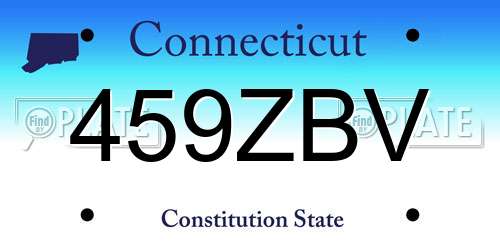 459ZBV Connecticut License Plate