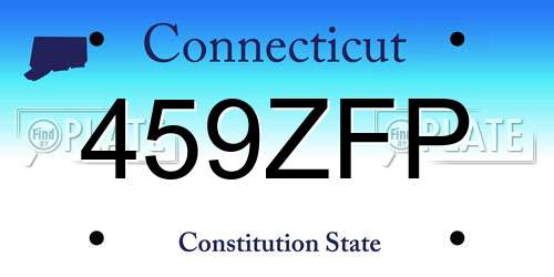 459ZFP Connecticut License Plate