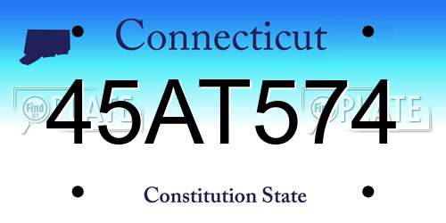 45AT574 Connecticut License Plate