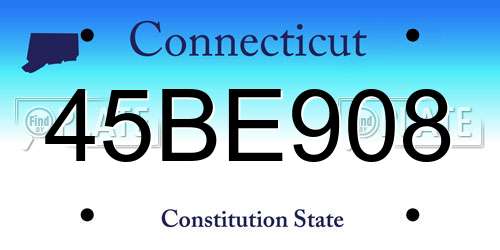45BE908 Connecticut License Plate