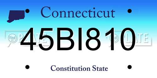 45BI810 Connecticut License Plate