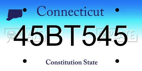 45BT545 Connecticut License Plate