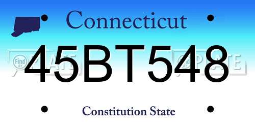 45BT548 Connecticut License Plate