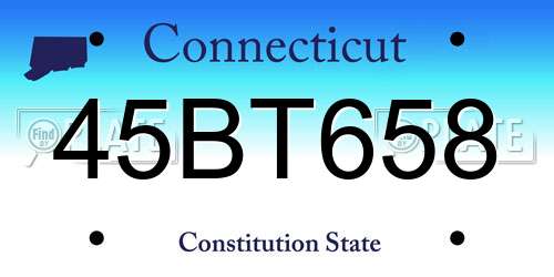 45BT658 Connecticut License Plate