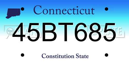 45BT685 Connecticut License Plate