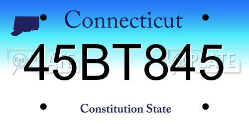 45BT845 Connecticut License Plate