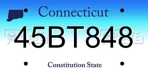 45BT848 Connecticut License Plate